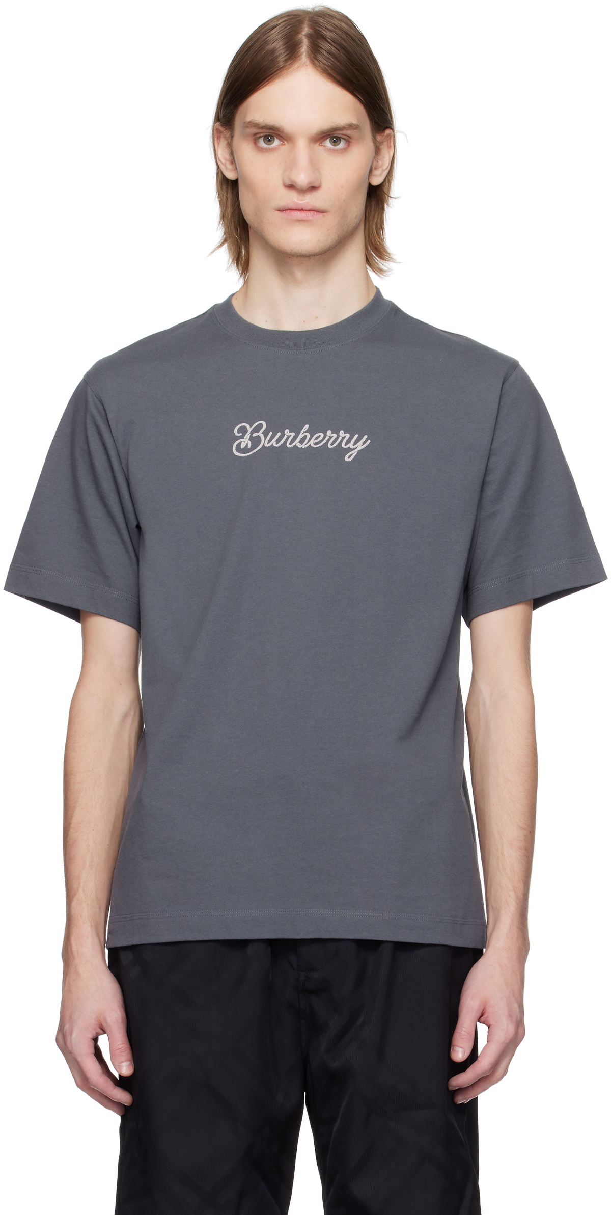 Burberry Gray Surfer Knight Cotton T-shirt Burberry