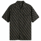 Maharishi Men's Kasuri Cuban Collar Shirt in Sumi Black