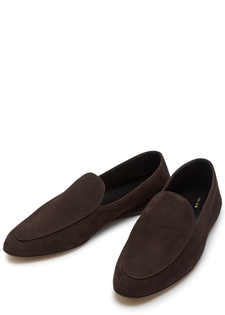 The Row Awar Suede Loafers Brown