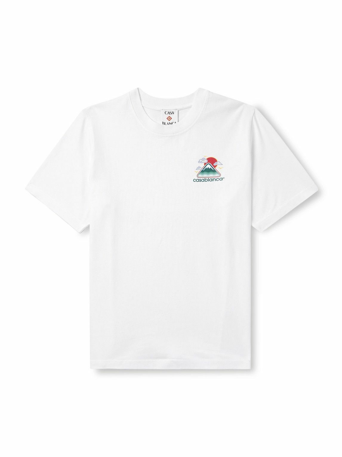 【関税込み】Casablanca ホワイト For The Peace Tシャツ Casablanca Men's For the Peace T-Shirt in White Casablanca