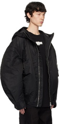 Feng Chen Wang Black Oversized Nylon Jacket