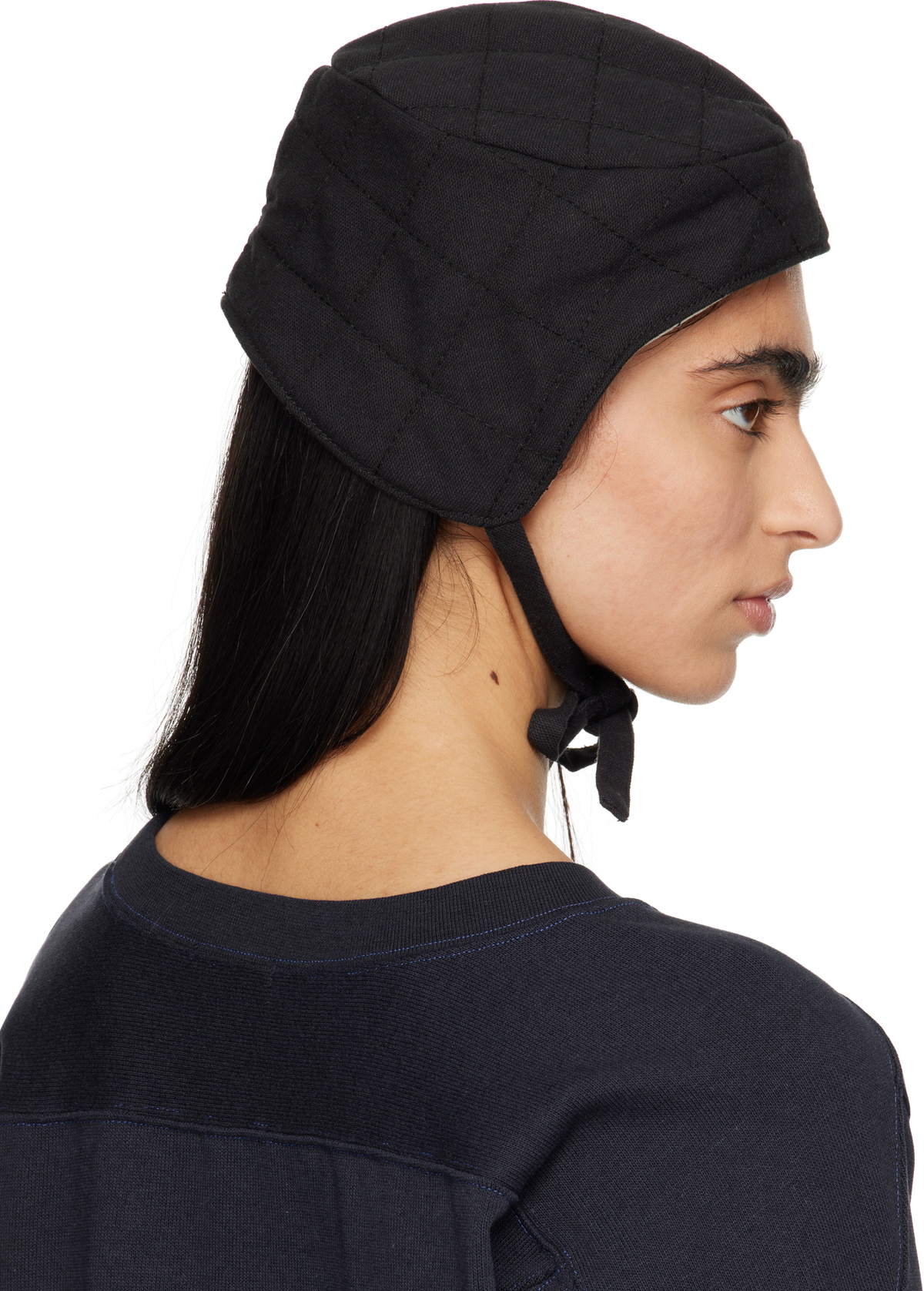 Bode Black Bloomstein Quilted Cap Bode