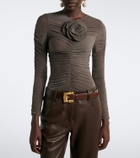 Magda Butrym Floral-appliqué ruched top