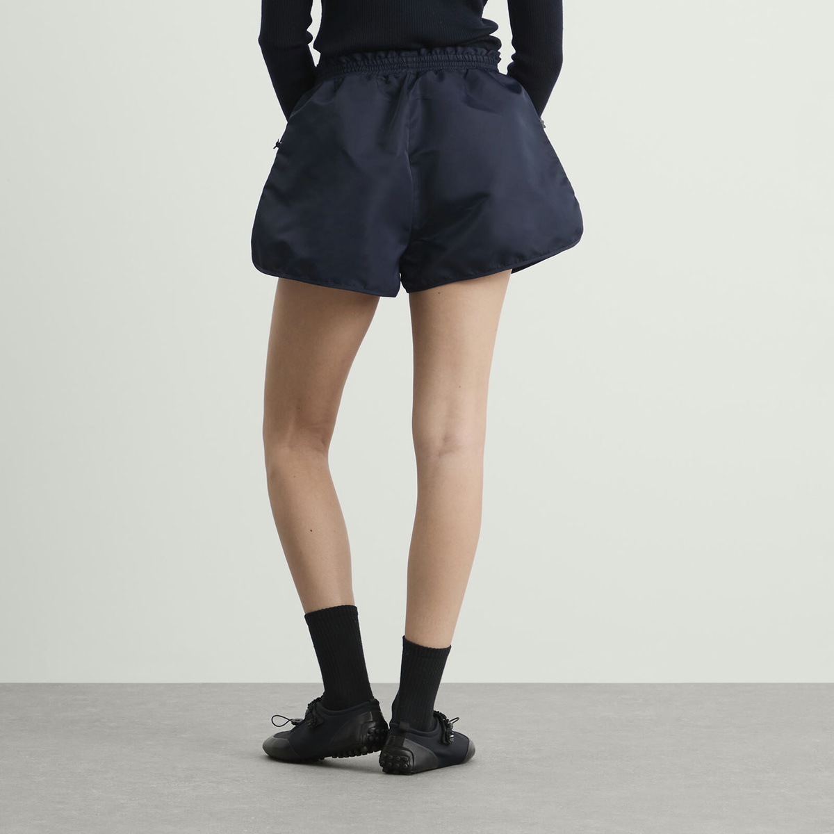 Cecilie Bahnsen Women's Colette Shorts in Technical Nylon in Navy