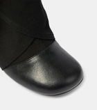 Lemaire Wrapped 90 canvas and leather ankle boots
