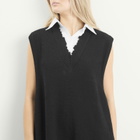 MM6 Maison Margiela Women's Knitted V-Neck Mini Dress in Black