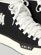 AMIRI - MA Court Leather-Trimmed Canvas High-Top Sneakers - Black