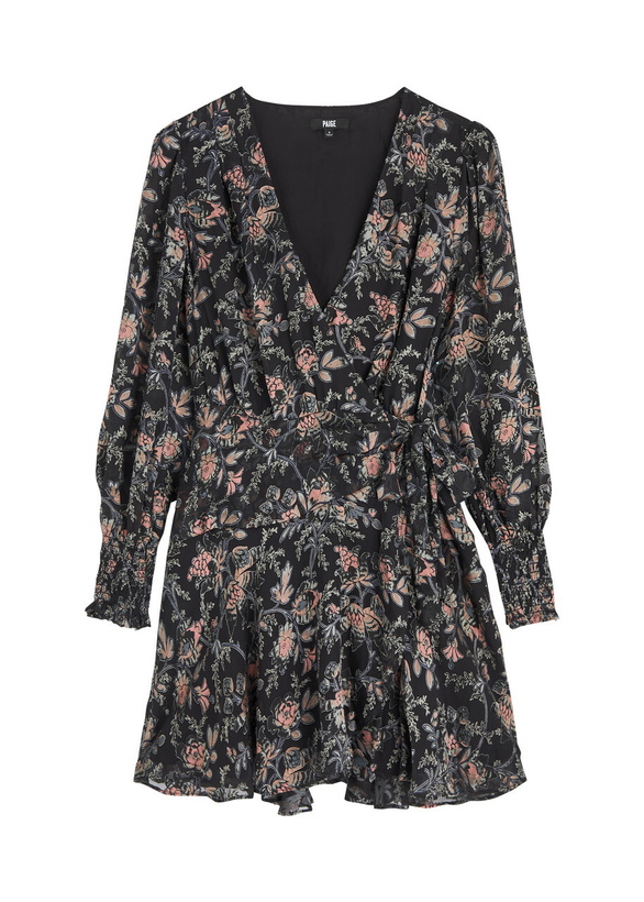 Photo: Paige Audriana Floral-applique Mesh Wrap Mini Dress Multicoloured