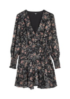 Paige Audriana Floral-applique Mesh Wrap Mini Dress Multicoloured