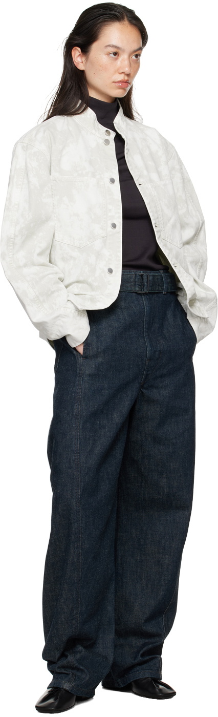 LEMAIRE Gray & White Curved Sleeves Denim Jacket Lemaire