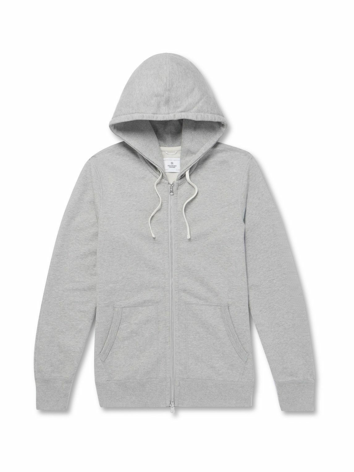 Photo: Reigning Champ - Slim-Fit Mélange Loopback Cotton-Jersey Zip-Up Hoodie - Gray