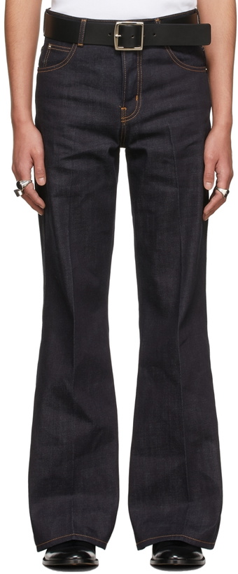 Photo: LU'U DAN SSENSE Exclusive Indigo 70's Bellbottom Jeans