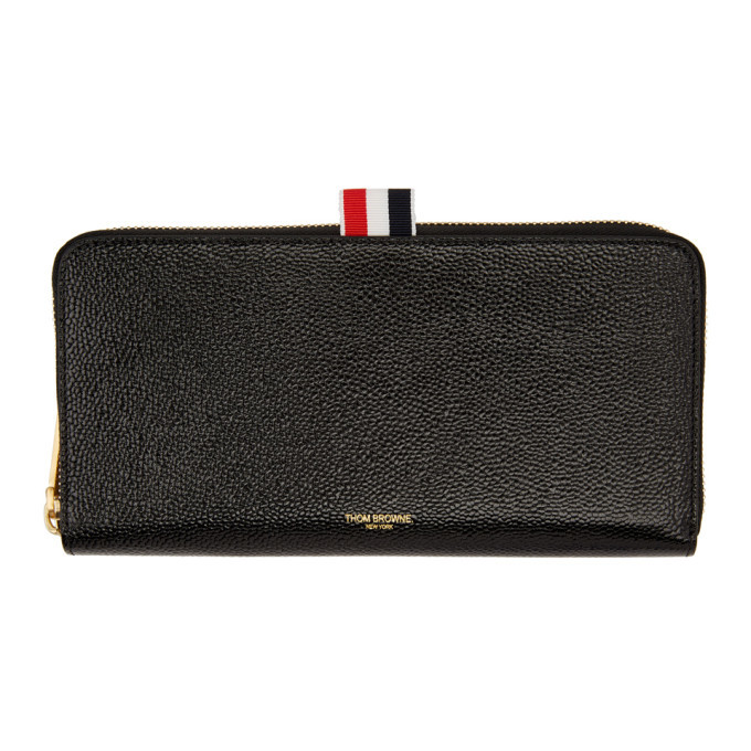 THOM BROWNE ブラックレザー長財布 THOM BROWNE ブラックレザー長財布