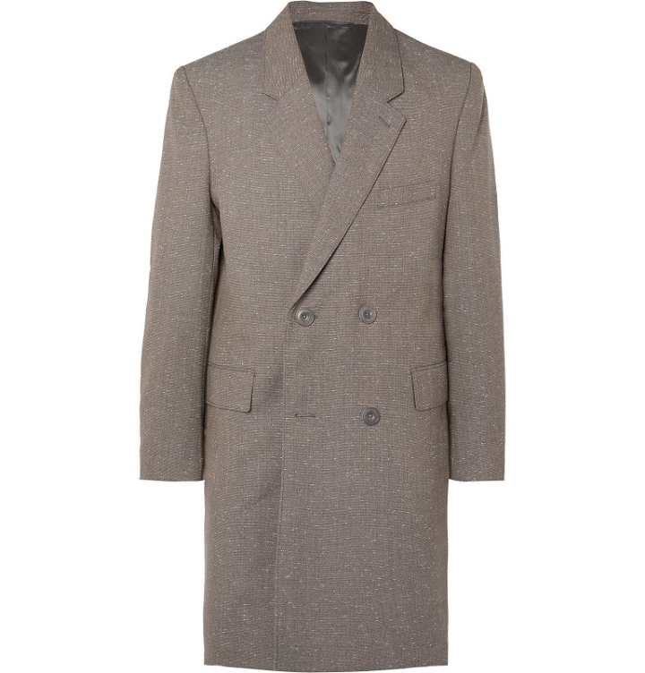 Photo: Lemaire - Mélange Virgin Wool-Blend Double-Breasted Overcoat - Gray