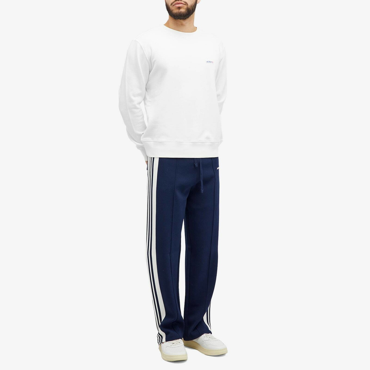Autry Men's Flag Logo Crew Sweat in White
