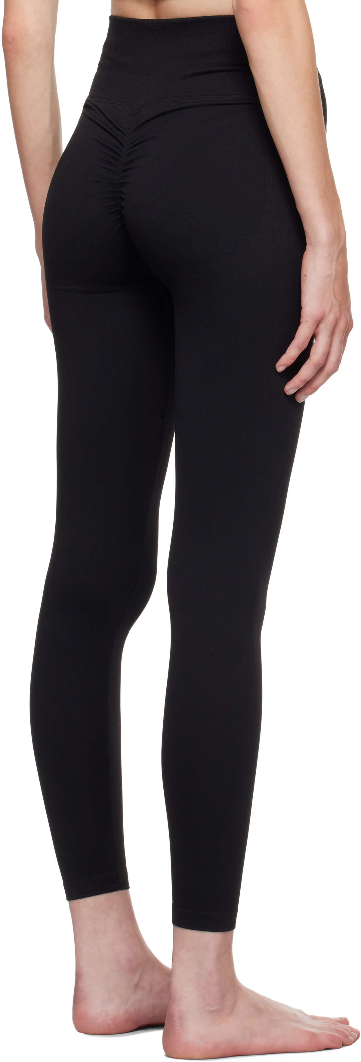 Black Stretch Nylon Blend Leggings