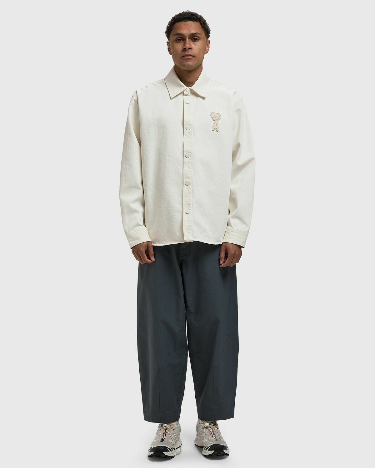 OVERSHIRT WITH KNITTED AMI DE COEUR
