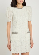 Rebecca Vallance Dillon Crystal and Sequin-embellished Lace Mini Dress Ivory
