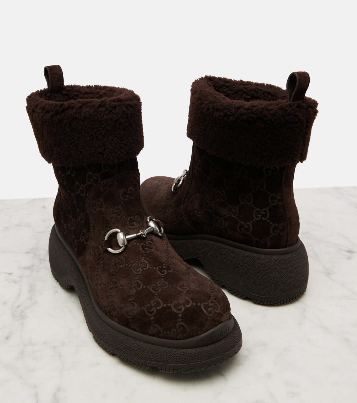 Gucci Yaga GG suede ankle boots