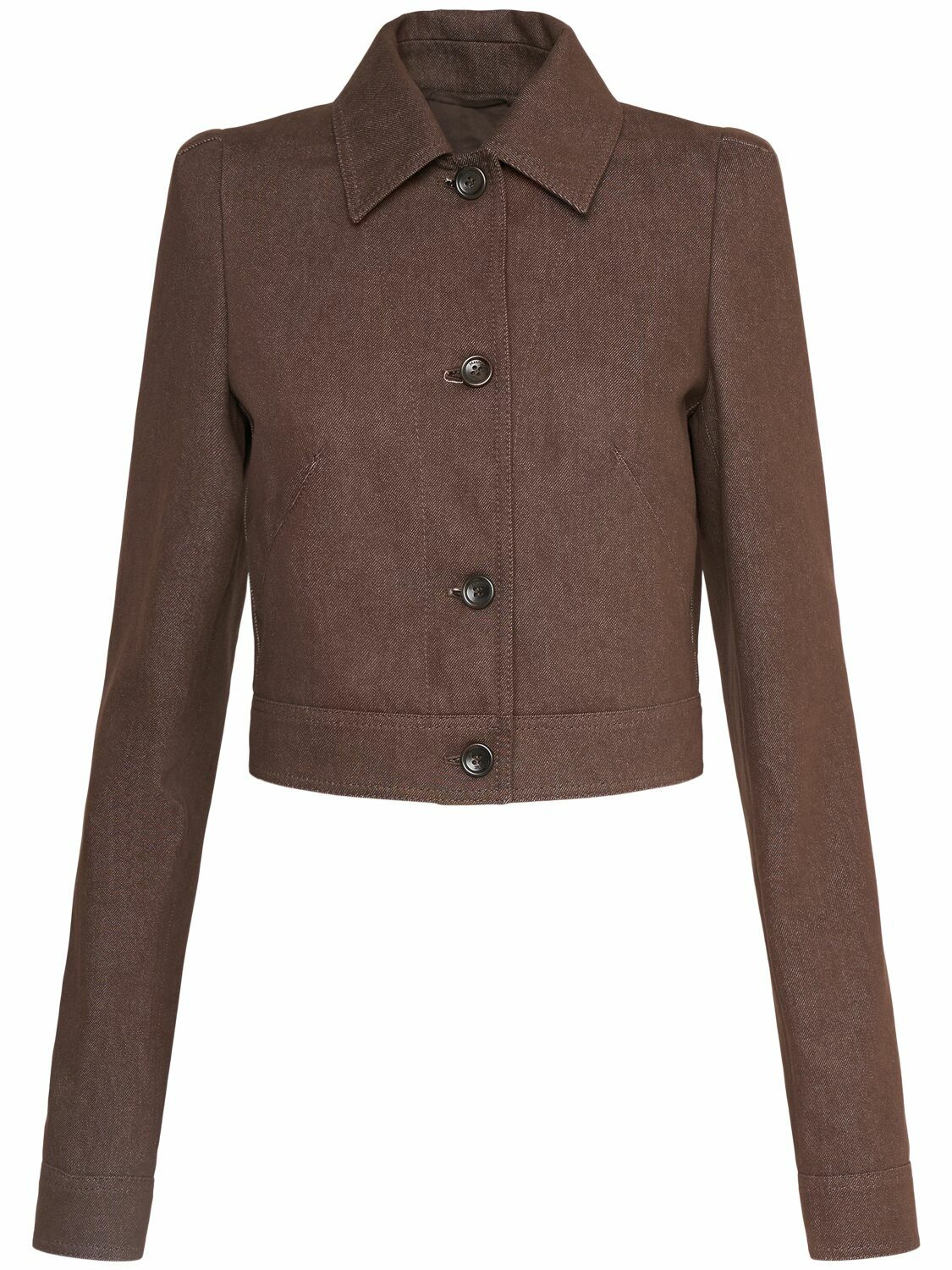 ジャケット Max Mara Cropped brown denim-effect jacket MAX MARA Carpa Denim Effect Cotton Jacket Max Mara