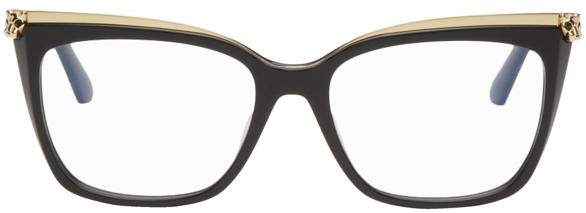 Cartier Black Gold Panth re de Cartier Cat Eye Glasses Cartier