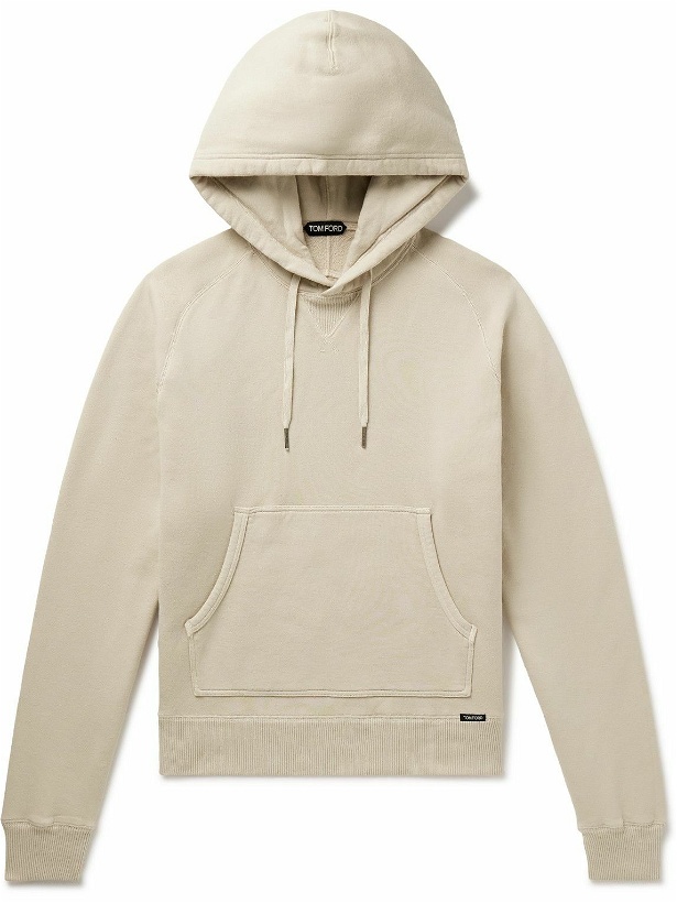 Photo: TOM FORD - Garment-Dyed Cotton-Jersey Hoodie - Neutrals