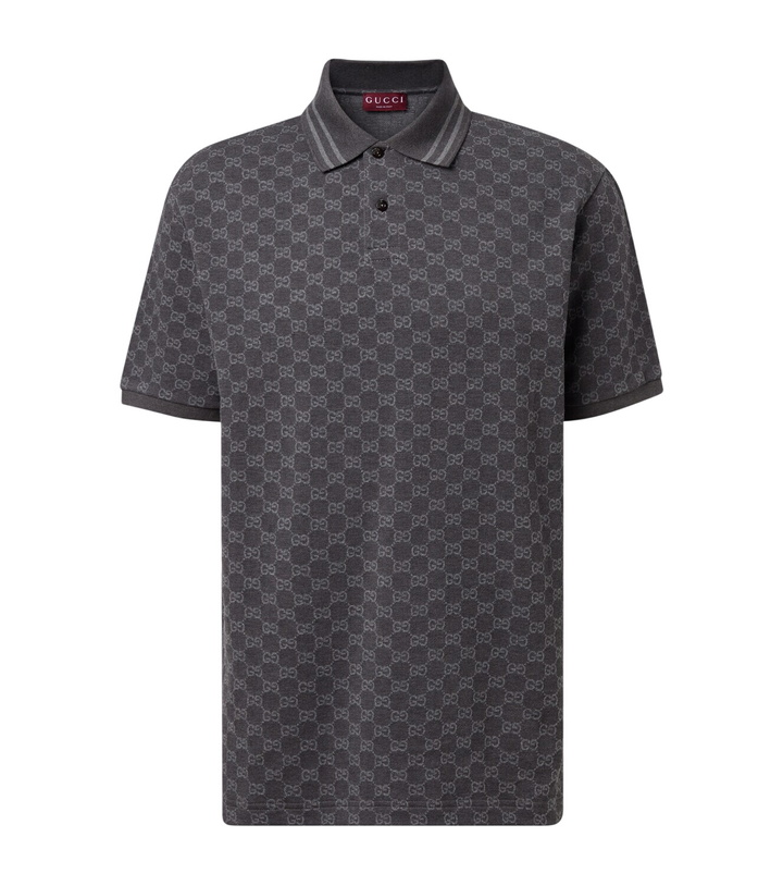 Photo: Gucci GG cotton piqué jacquard polo shirt