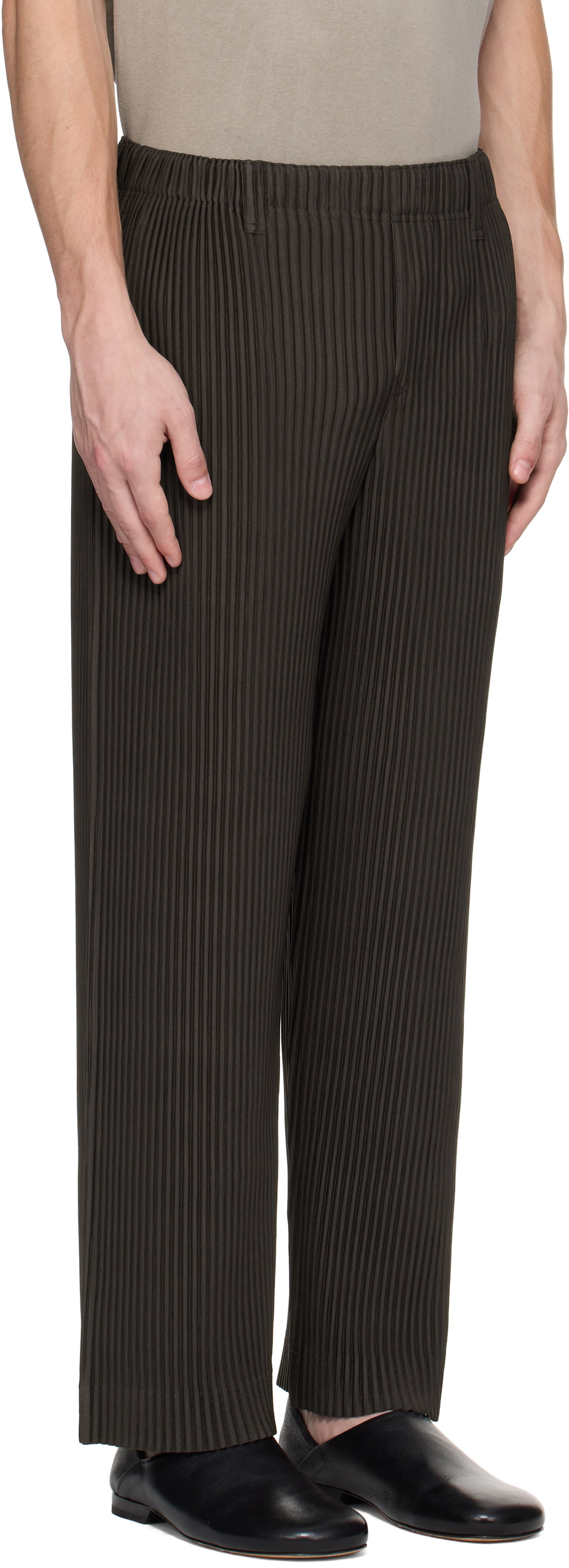 HOMME PLISSÉ ISSEY MIYAKE Brown Tailored Pleats 2 Trousers Homme 