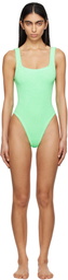 Hunza G Green Square Neck Swimsuit