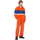 NAPA by Martine Rose Orange and Blue Velour B-Unari Half-Zip Sweatshirt