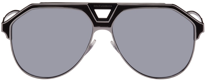 Photo: Dolce & Gabbana Gunmetal Aviator Sunglasses