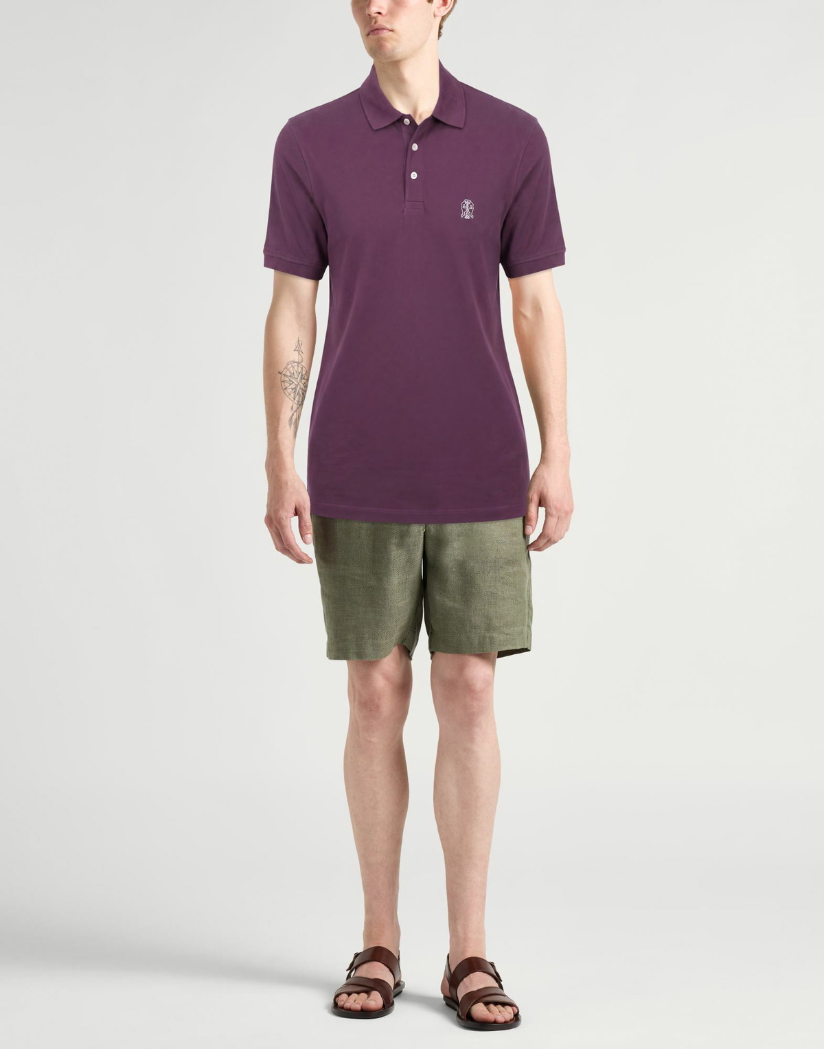 Brunello Cucinelli Mens Polo shirt Plum