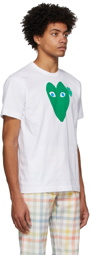 COMME des GARÇONS PLAY White & Green Double Long Heart T-Shirt