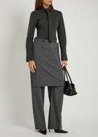 Bettter Hybrid Skirt-effect Wool-blend Trousers Grey