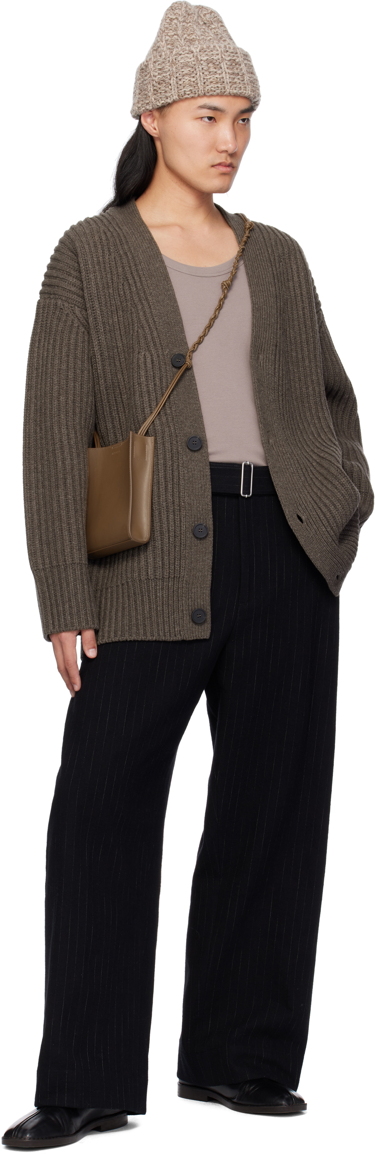 Studio Nicholson Brown Pomona Knit Cardigan