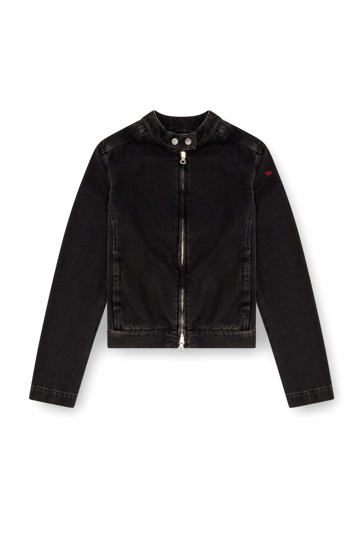 Diesel Moto jacket in denim - Denim Jackets Womens in Black