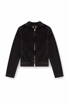 Diesel Moto jacket in denim - Denim Jackets Womens in Black