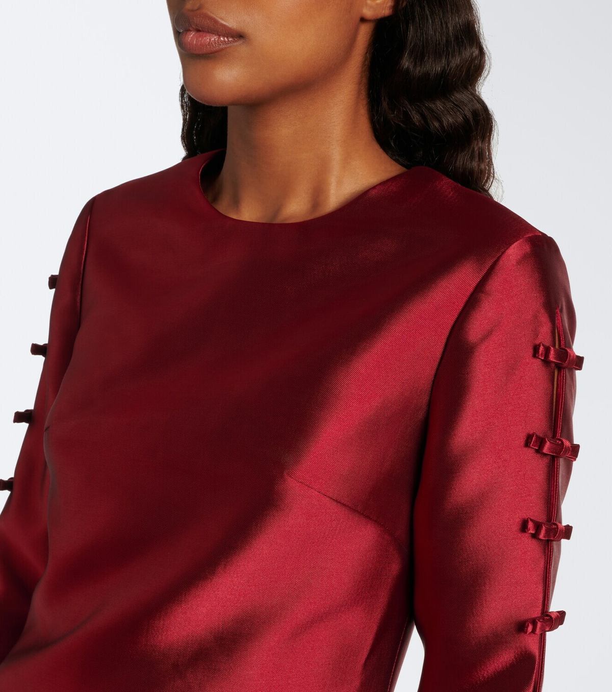 Simkhai Fiora bow-detail satin minidress