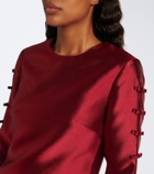 Simkhai Fiora bow-detail satin minidress
