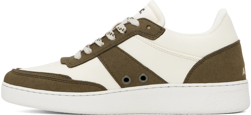 A.P.C. Off-White & Khaki Plain Sneakers