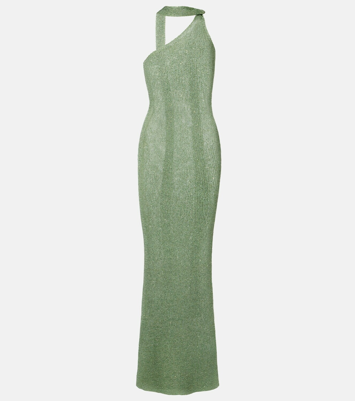 Bananhot Aretha sequined one-shoulder maxi dress