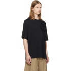 Simone Rocha Black Ruffle Rosette Boxy T-shirt