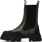 GANNI Khaki Cleated Mid Chelsea Boots