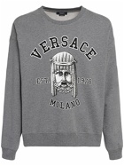 VERSACE - Mask Print Cotton Crewneck Sweatshirt