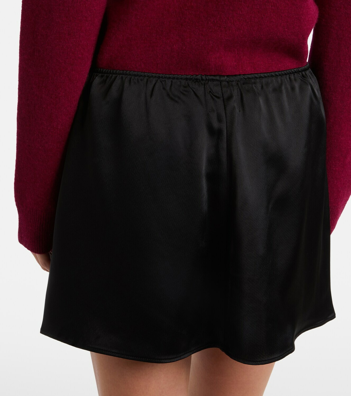 Leset Barb satin miniskirt