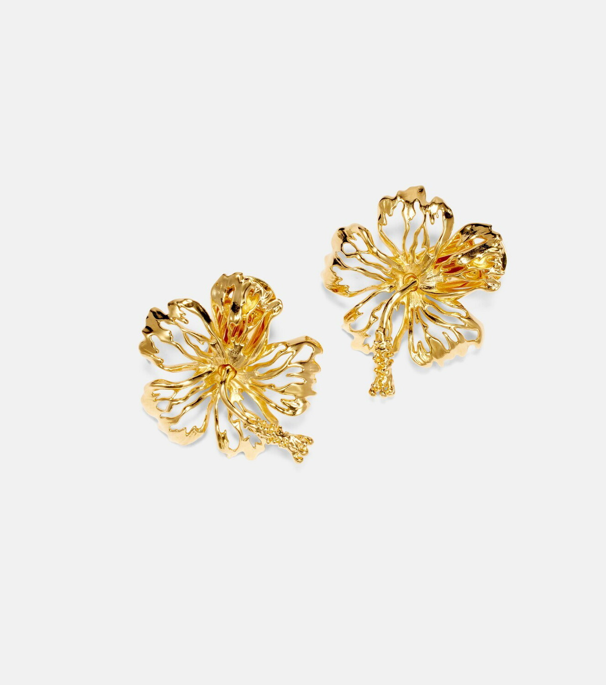 Oscar de la Renta Hibiscus clip-on earrings