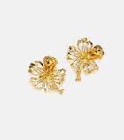Oscar de la Renta Hibiscus clip-on earrings
