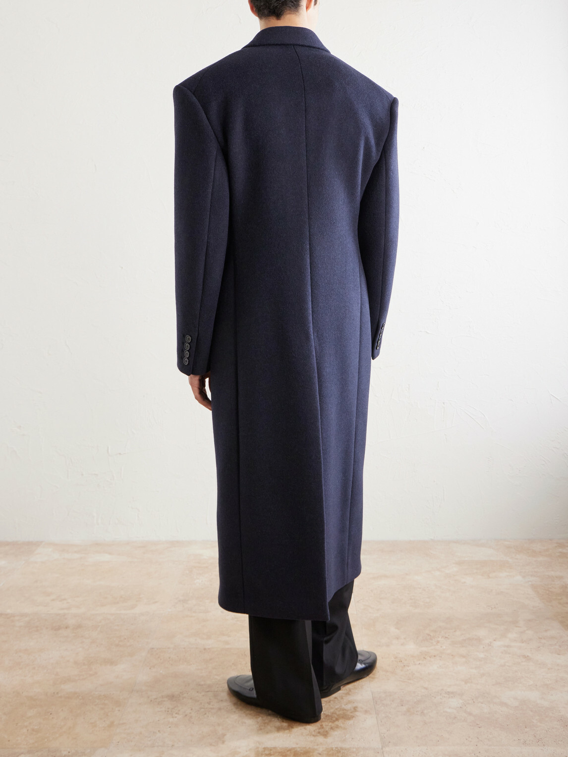 SAINT LAURENT - Double-Breasted Wool-Blend Coat - Blue