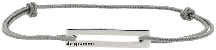 Photo: Le Gramme Grey & Silver 'Le 1.7 Grammes' Punched Cord Bracelet