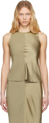 AMI Paris Taupe Sleeveless Tank Top